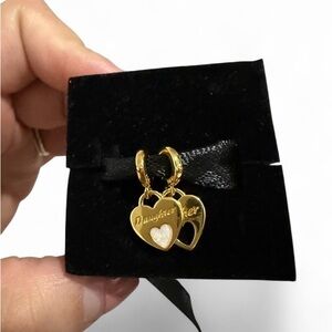 Pandora Double Heart Daughter/ Mother Charm Dangle